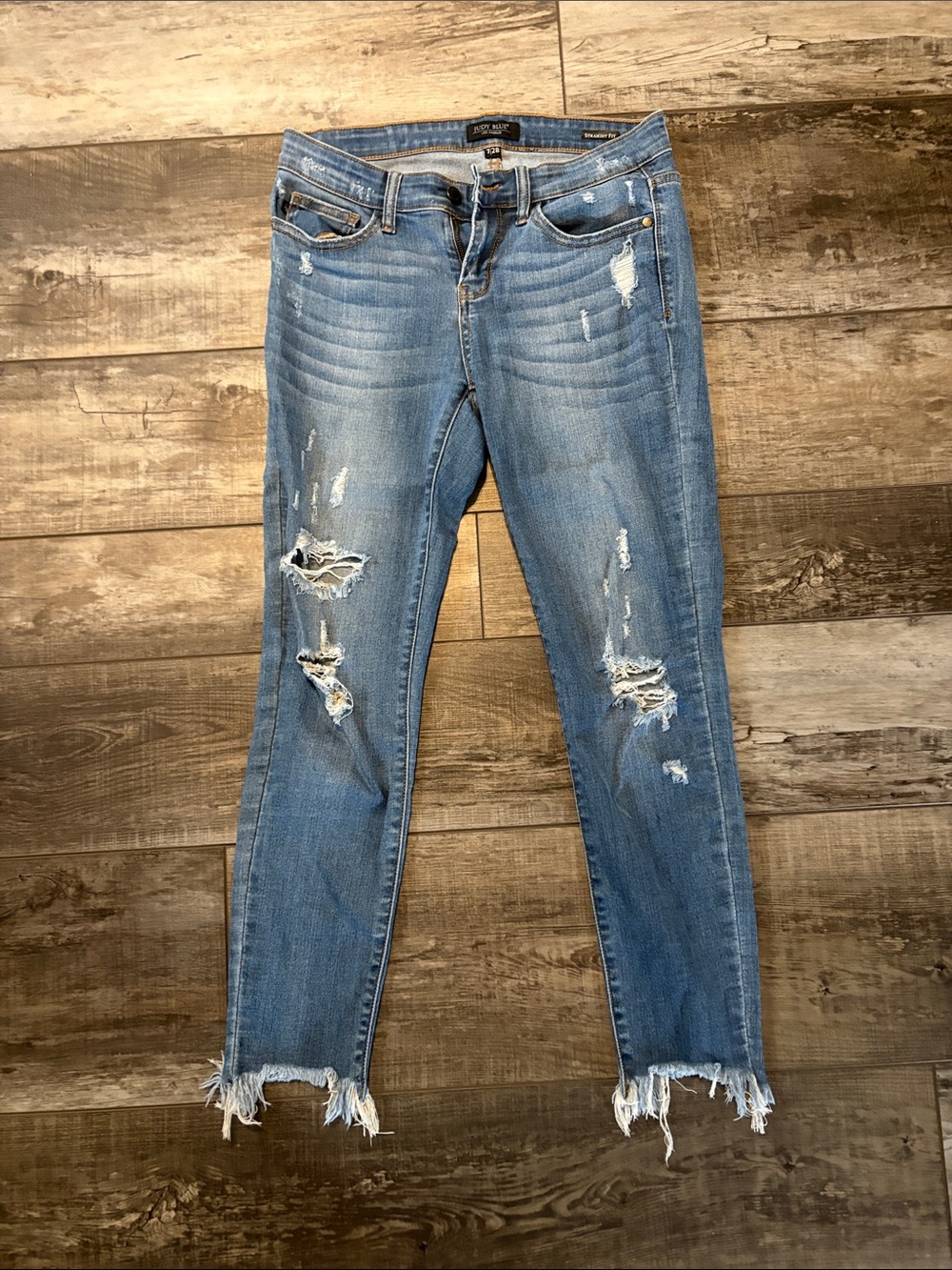 Judy Blue Light Blue Distressed Skinny Jeans